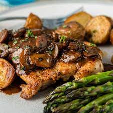 plate chicken mushroom