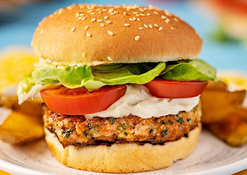 plat chicken burger